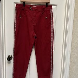 Anthropologie Tapered Side Stripe Pants